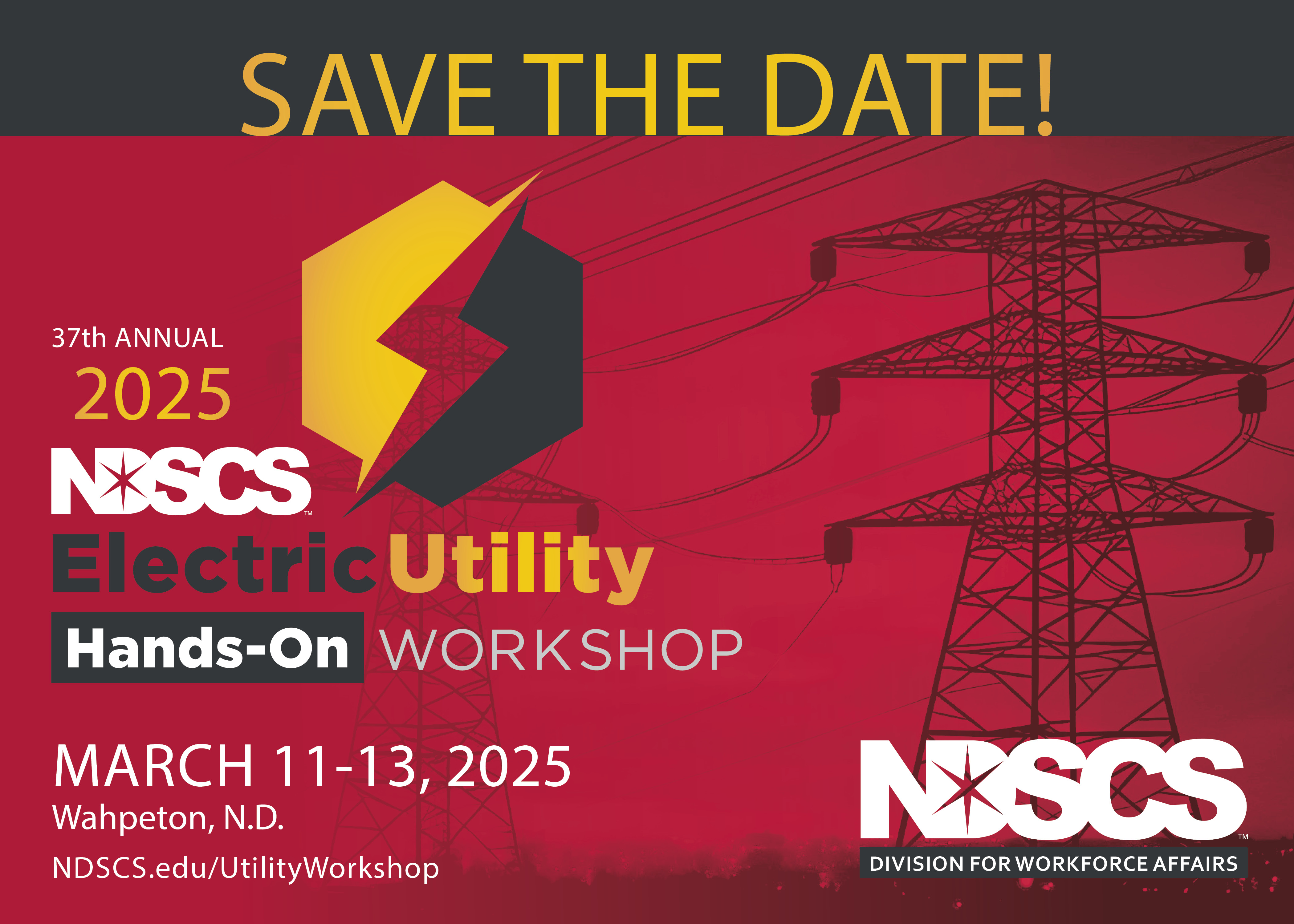 Save the Date card for Electric Utility Workshop on March 11-13, 2025