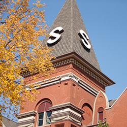 Photo is of Old Main steeple